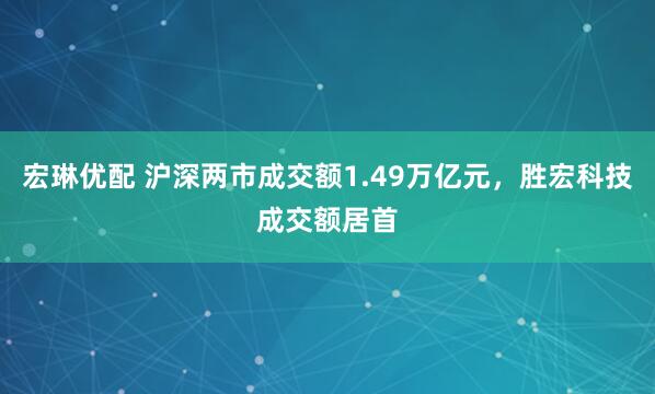 宏琳优配 沪深两市成交额1.49万亿元，胜宏科技成交额居首
